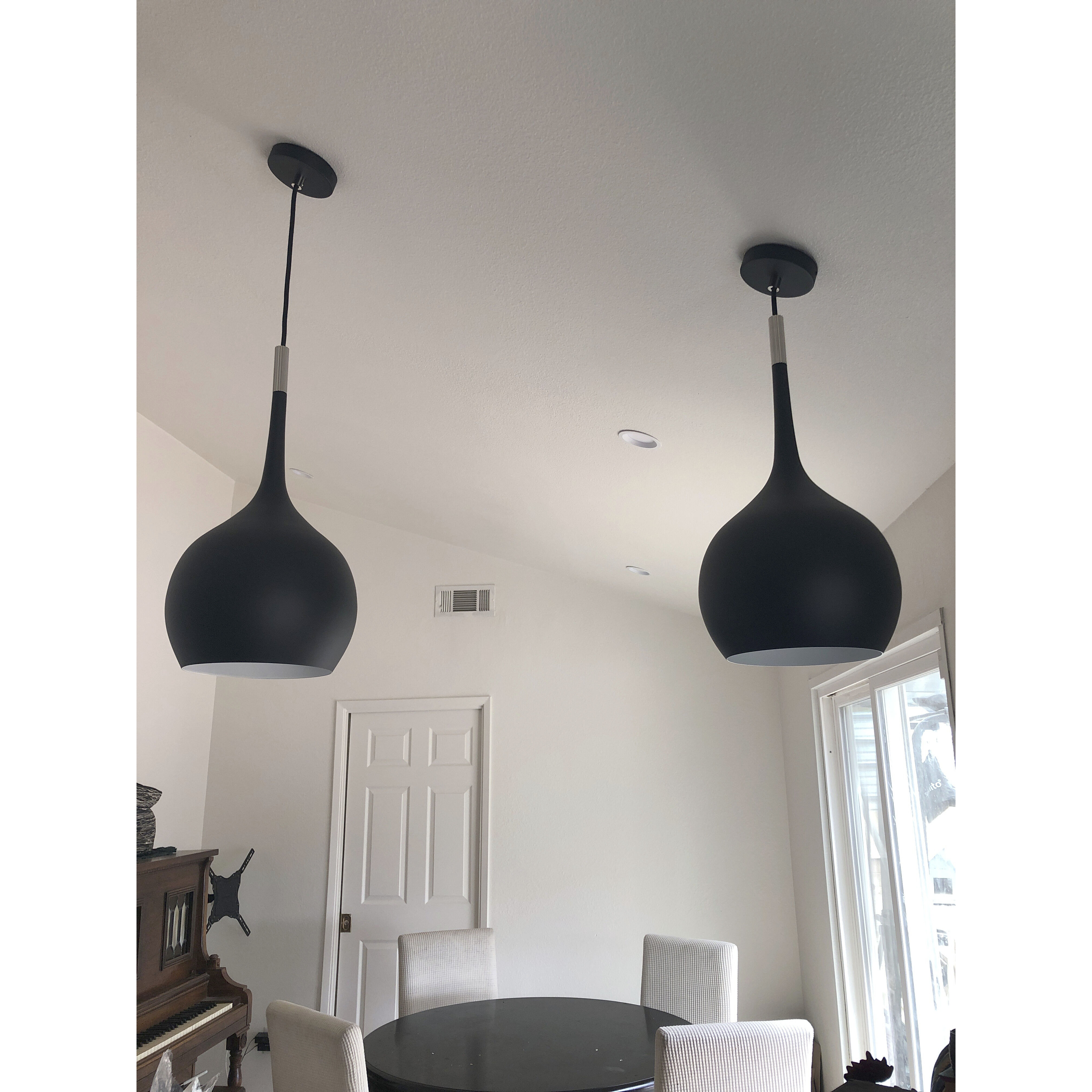 Ziggy 1 Light 12 inch Black with Polished Nickel Indoor Pendant Ceiling Light