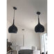 Ziggy 1 Light 12 inch Black with Polished Nickel Indoor Pendant Ceiling Light