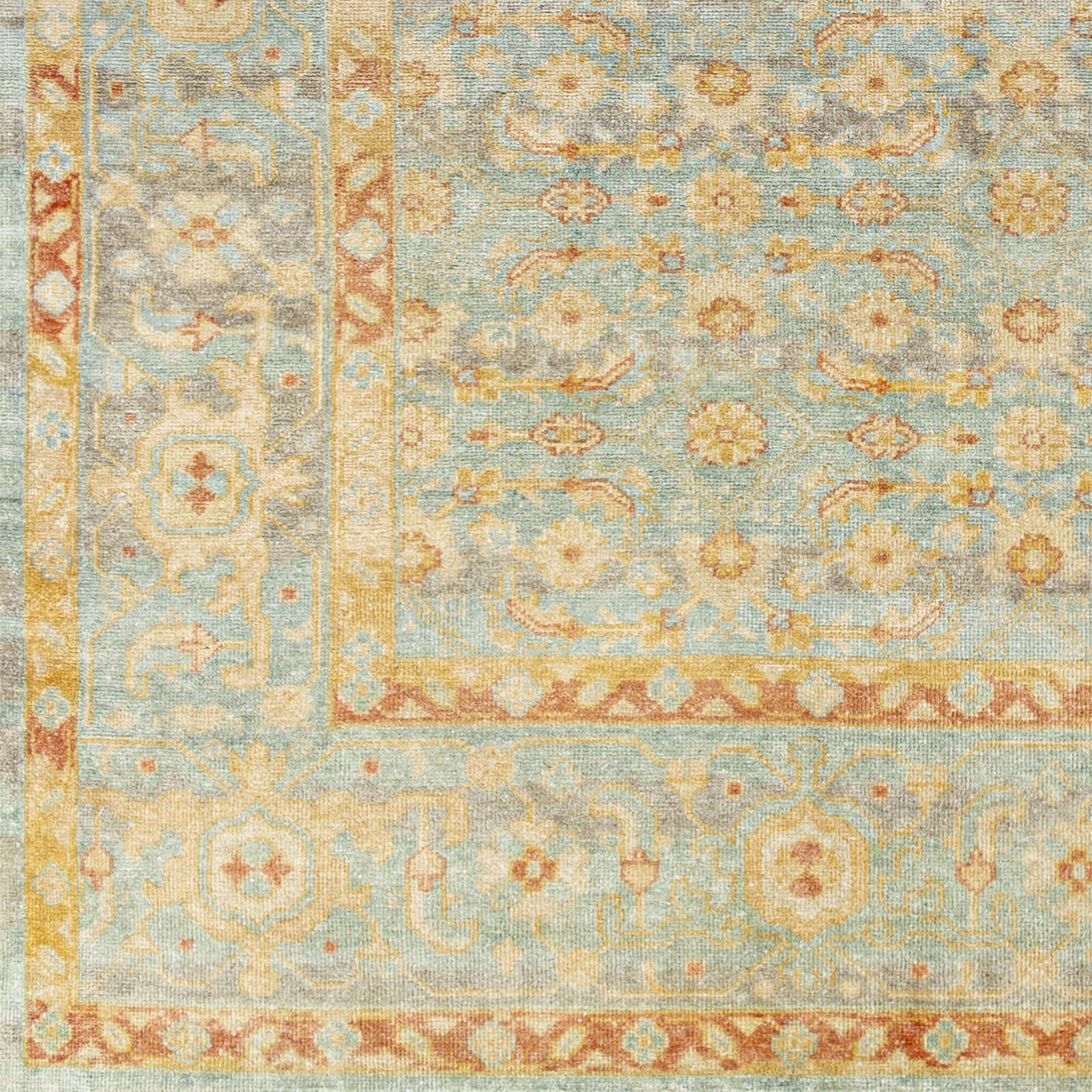 Hamadan 72 X 48 inch Seafoam Rug, Rectangle