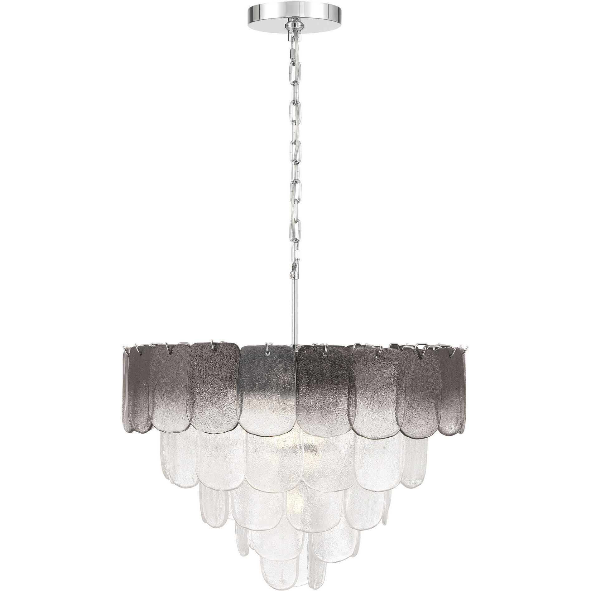 Bianca 12 Light 24.8 inch Polished Nickel Chandelier Ceiling Light in Crystalline Smoke