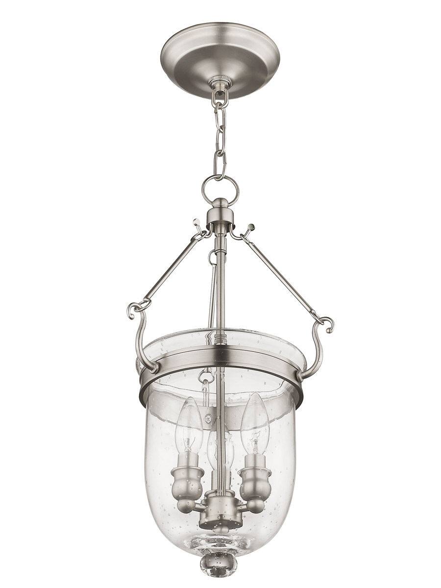 Jefferson 3 Light 10 inch Brushed Nickel Chain Lantern