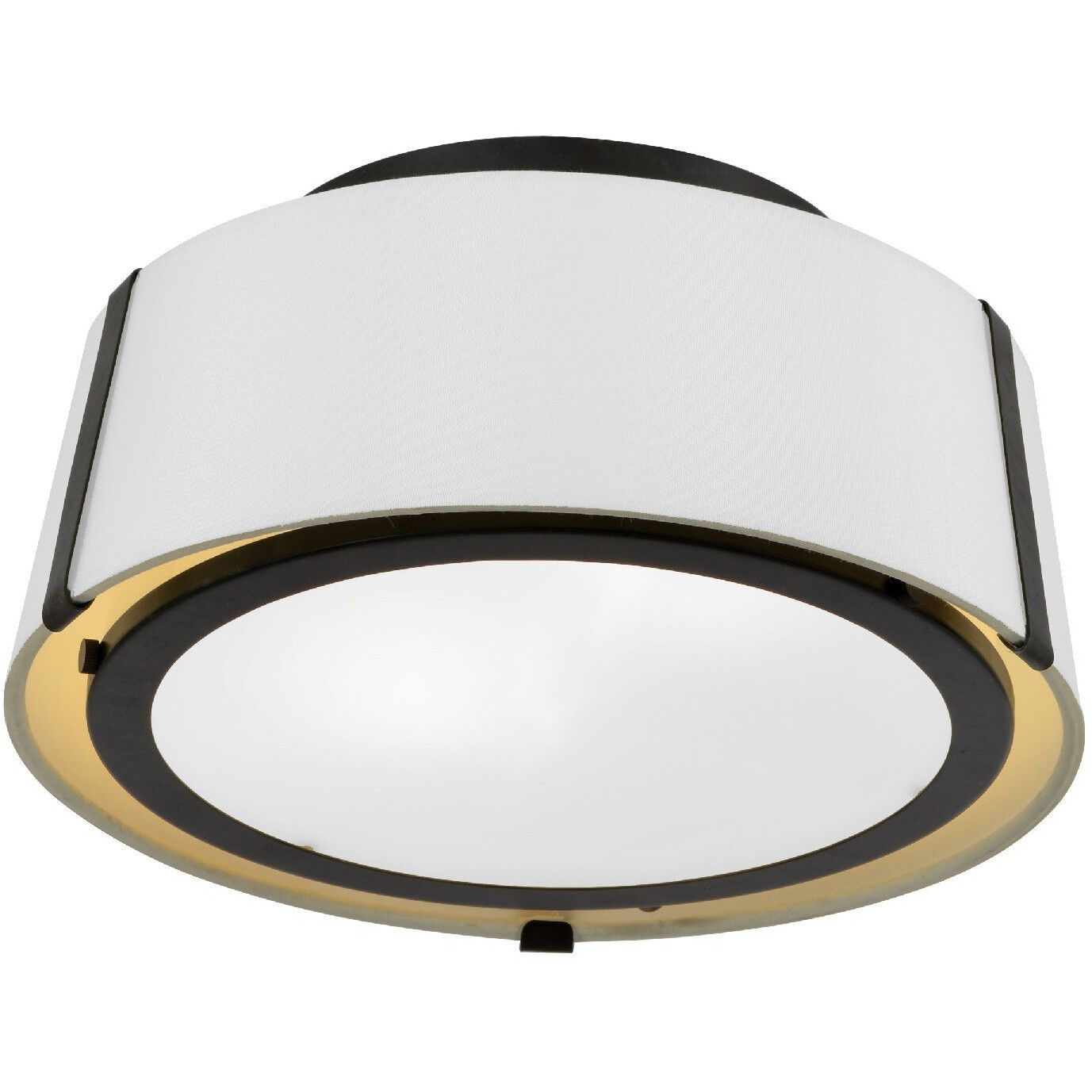 Fulton 2 Light 12 inch Black Semi Flush Ceiling Light