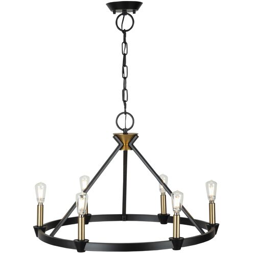 Notting Hill LED 26 inch Black and Brushed Brass Chandelier Ceiling Light