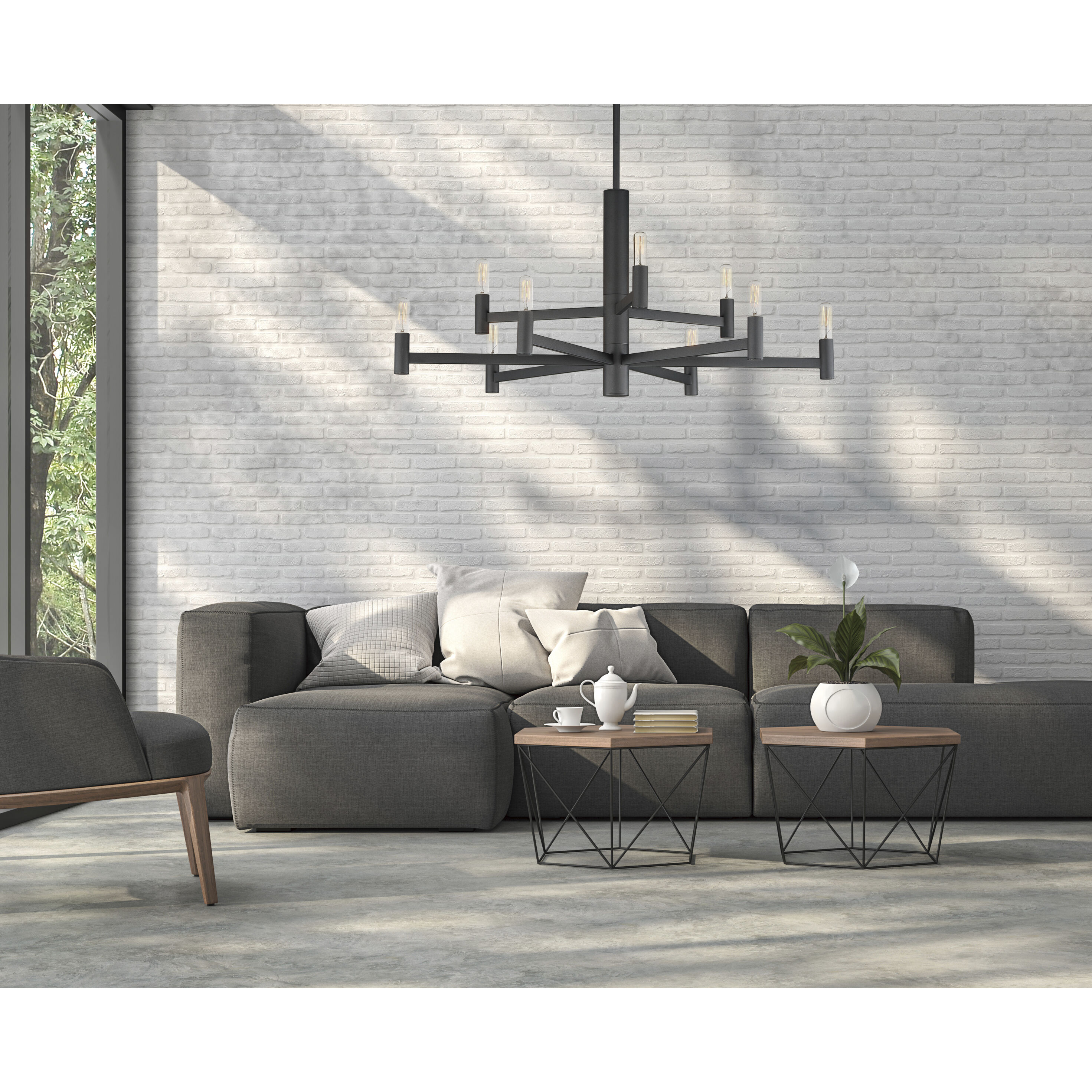 Emana 9 Light 33.5 inch Black Chandelier Ceiling Light