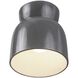 Radiance Collection - Hourglass 1 Light 7.5 inch Gloss Grey Flush-Mount Ceiling Light in Replaceable Bulb, Gloss Gray, Form+Finish+Function