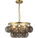Alora Mood Faye 3 Light 17.75 inch Brushed Gold Chandelier Ceiling Light in Smoked Glass