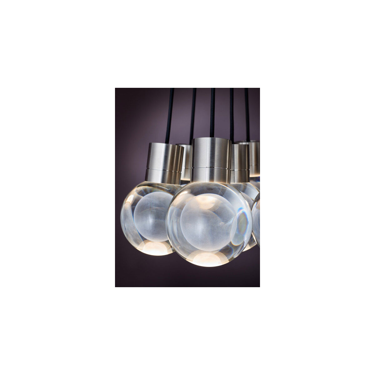 Sean Lavin Mina LED 5 inch Satin Nickel Pendant Ceiling Light in LED 90 CRI 2200K-3000K, 7, Black Cord, Integrated LED