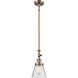 Franklin Restoration Cone 1 Light 6 inch Antique Copper Mini Pendant Ceiling Light in Incandescent, Seedy, Franklin Restoration