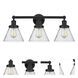 Cone 3 Light 25.75 inch Matte Black Bath Vanity Light Wall Light