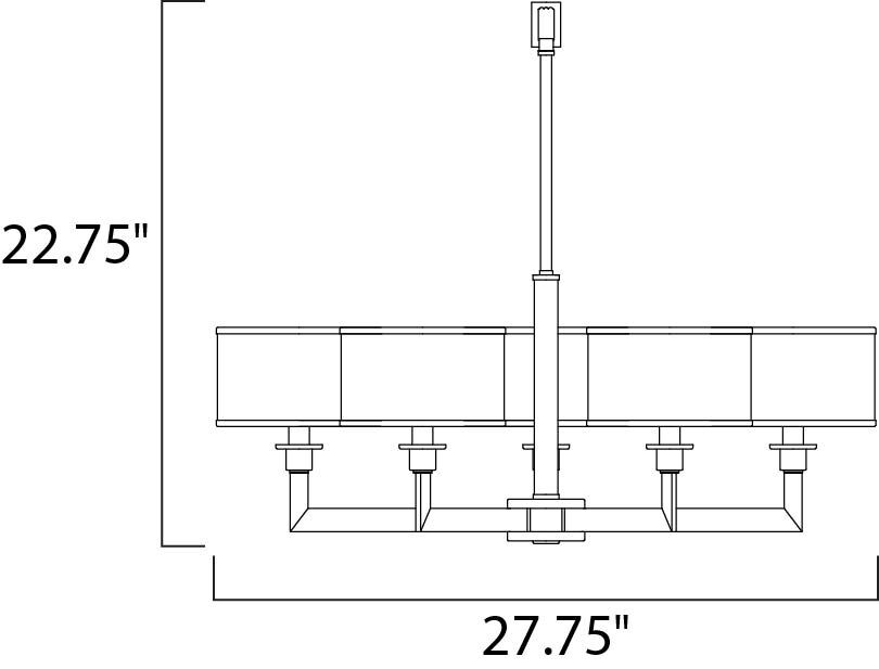 Nexus 5 Light 27.75 inch Satin Nickel Single Tier Chandelier Ceiling Light