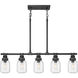 Somers 5 Light 42.88 inch Weathered Zinc Linear Pendant Ceiling Light in Clear Glass