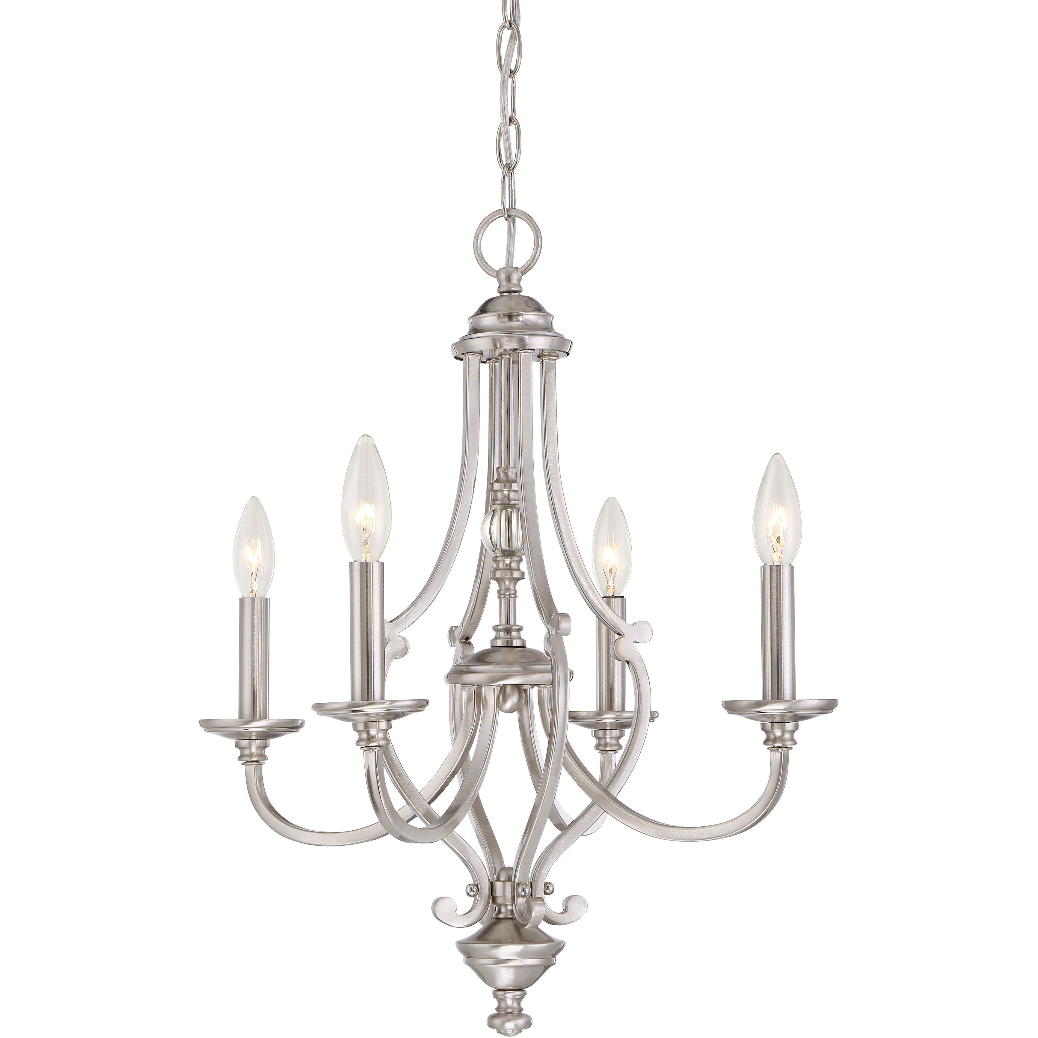 Savannah Row 4 Light 20 inch Brushed Nickel Chandelier Ceiling Light