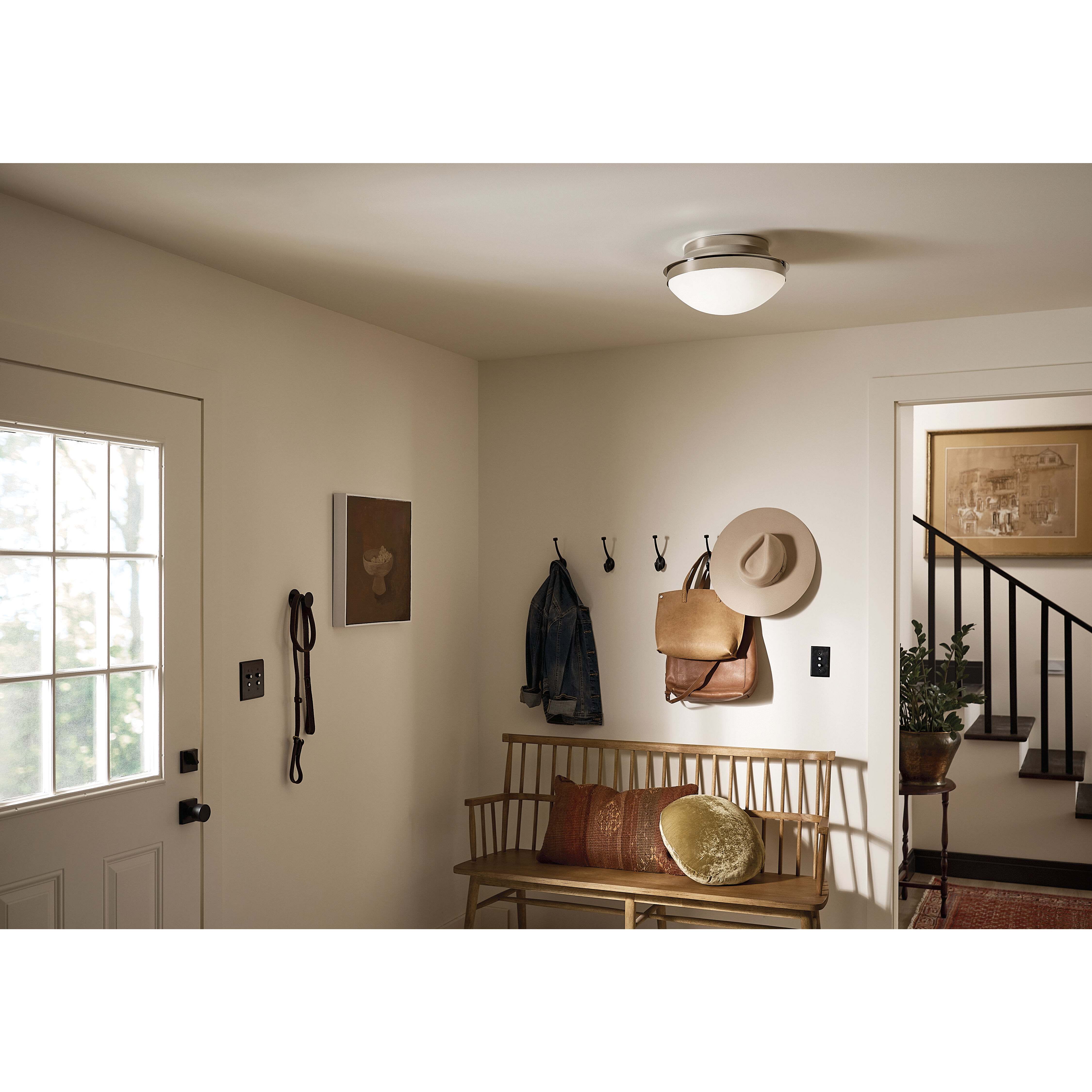 Bretta 2 Light 13.5 inch Polished Nickel Flush Mount Ceiling Light