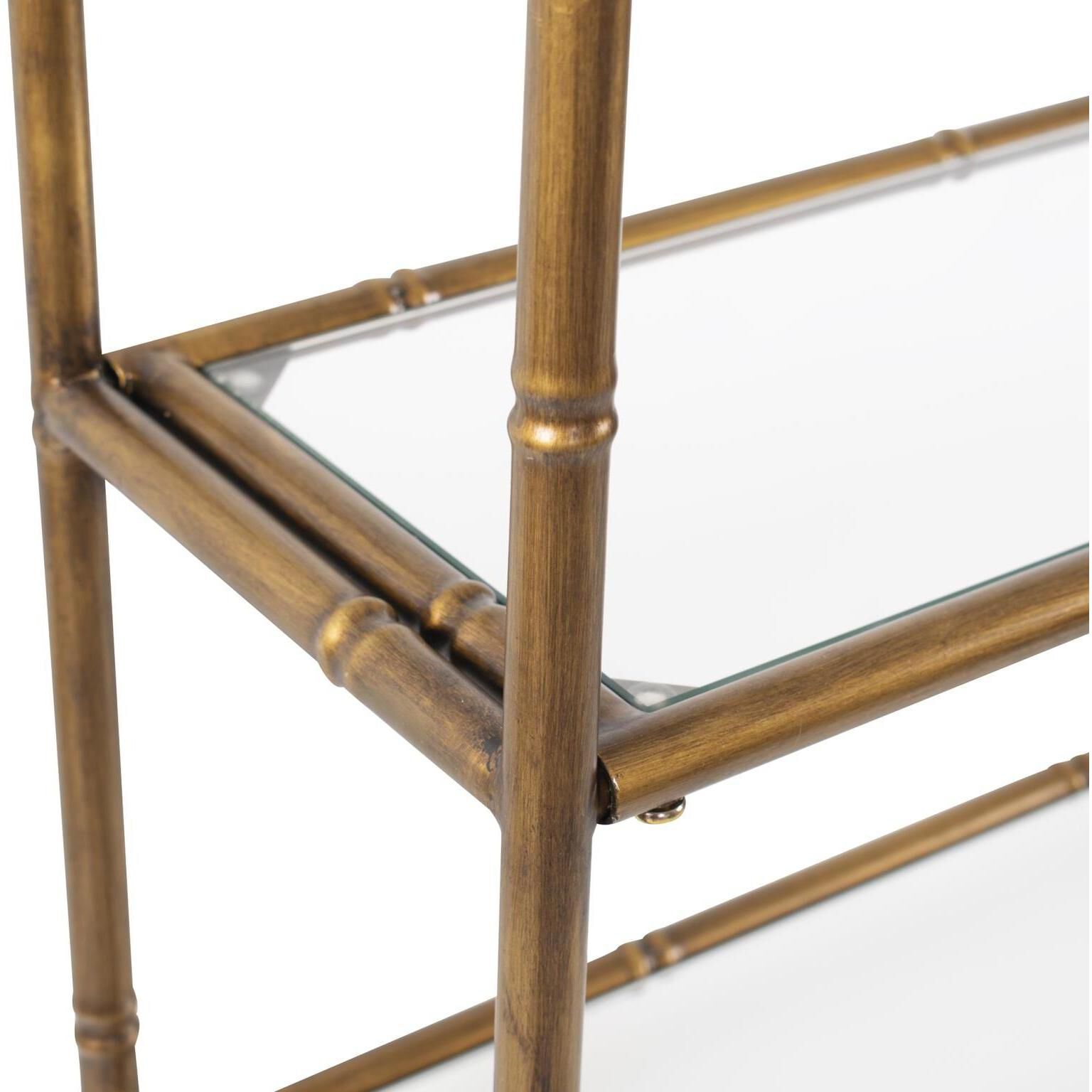 Moreau 60 X 28 inch Antique Gold Shelving, Large