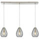 Tidal 3 Light 36 inch Satin Nickel Multi Pendant Ceiling Light, Configurable