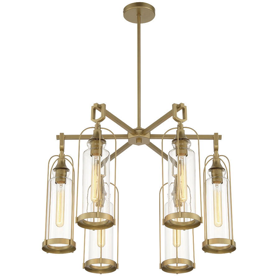 Yasmin 6 Light 27 inch Aged Gold Outdoor Chandelier