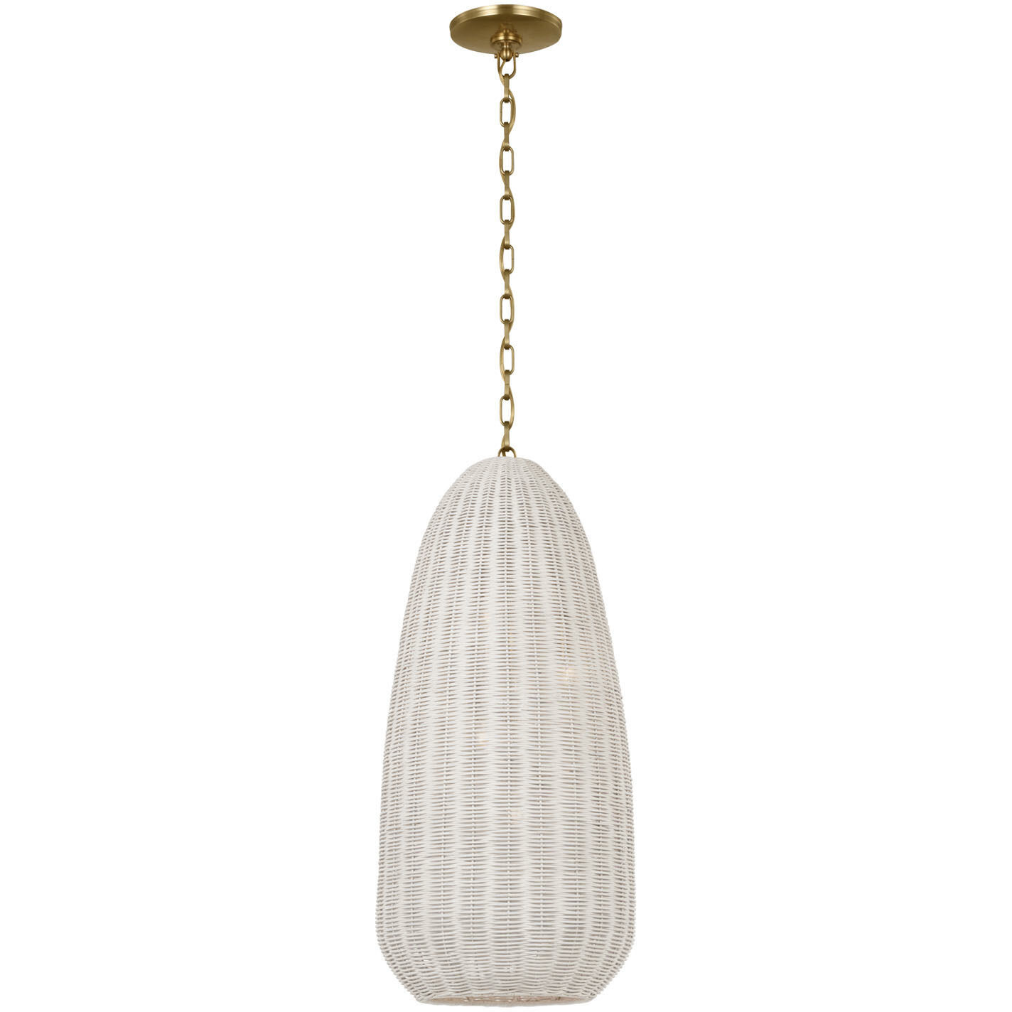 Chapman & Myers Kokomo LED 15 inch Antique-Burnished Brass Elongated Pendant Ceiling Light
