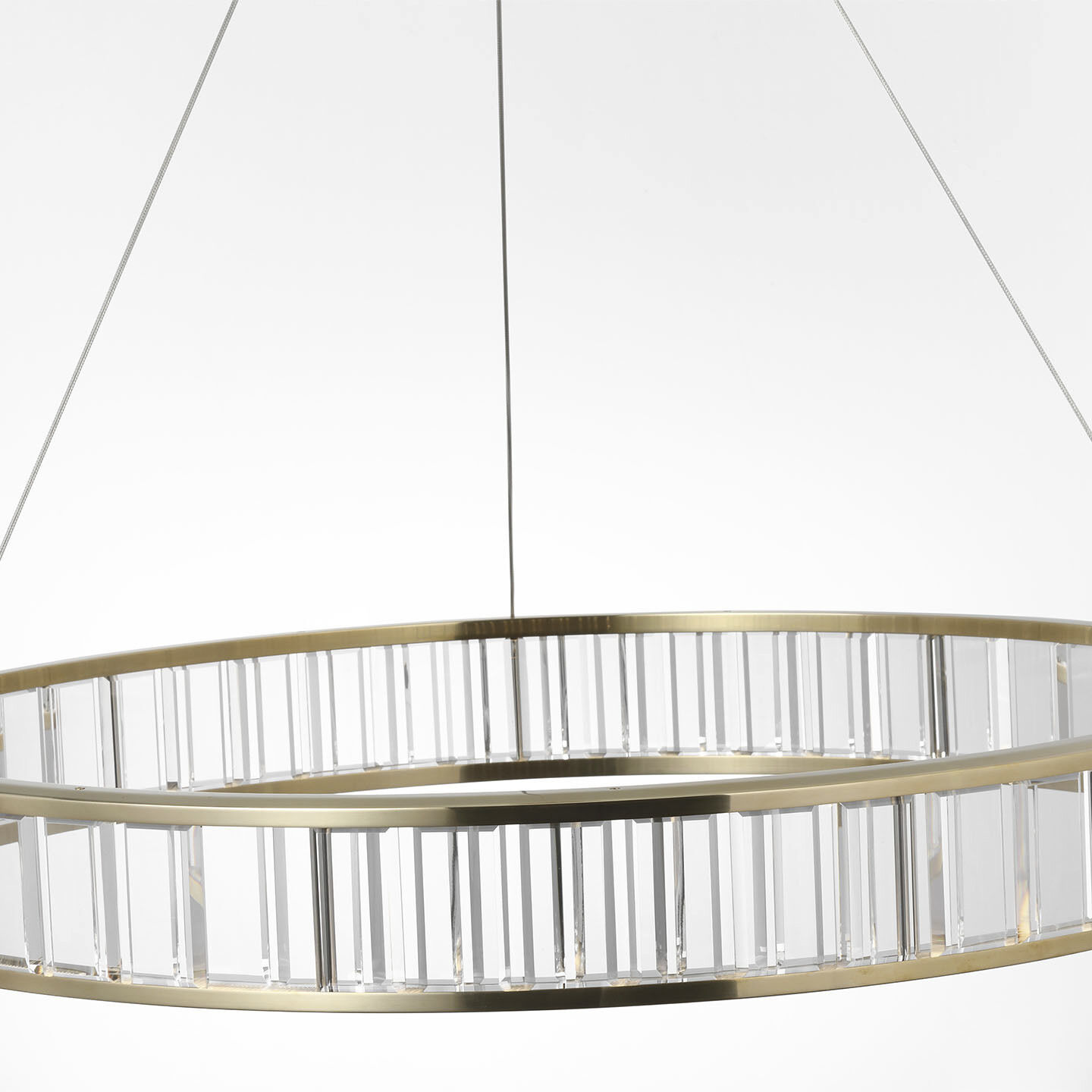 Chapman & Myers Iterna LED 40 inch Antique-Burnished Brass Ring Chandelier Ceiling Light in Crystal