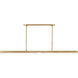 Kelly by Kelly Wearstler Linea Linear Chandelier Ceiling Light in Hand Rubbed Antique Brass