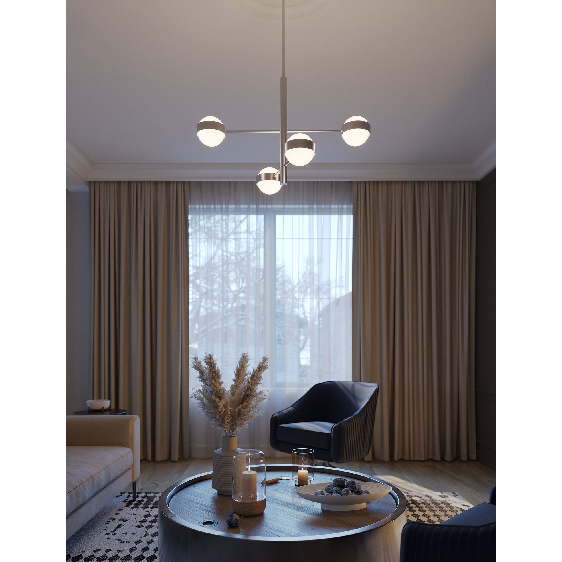 Verona LED 30 inch Satin Nickel Pendant Ceiling Light