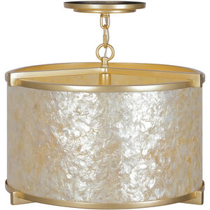 Sommers Bend 4 Light 17 inch Capiz Shell Gold Semi Flush Ceiling Light