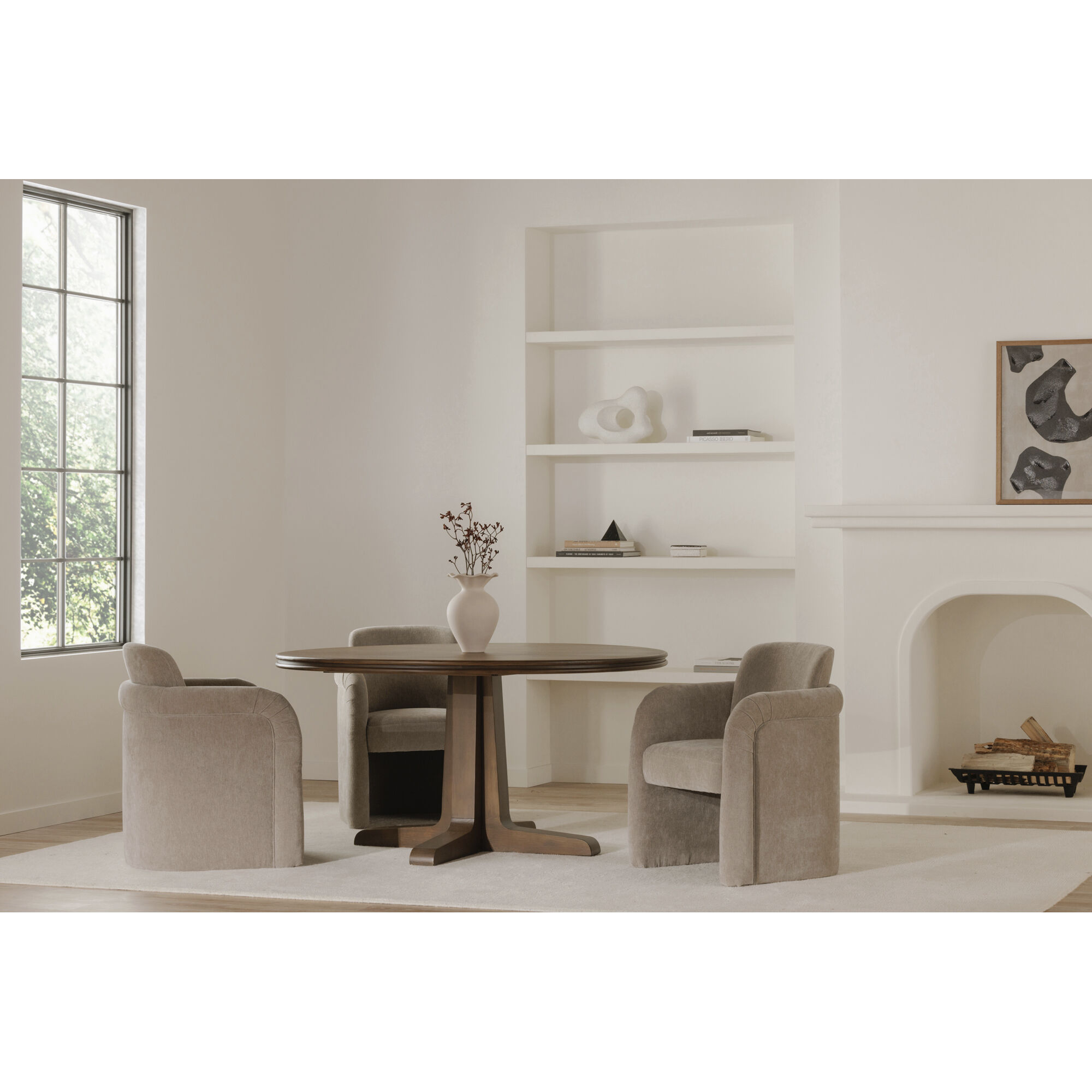 Mesto Grey Rolling Dining Chair