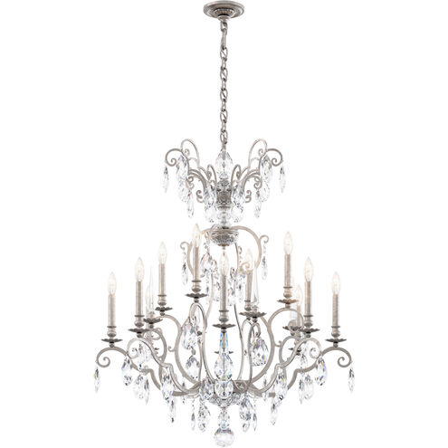 Renaissance Nouveau 12 Light 32 inch Antique Silver Chandelier Ceiling Light, Adjustable Height