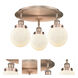 Beacon 3 Light 17.75 inch Antique Copper Flush Mount Ceiling Light in Matte White