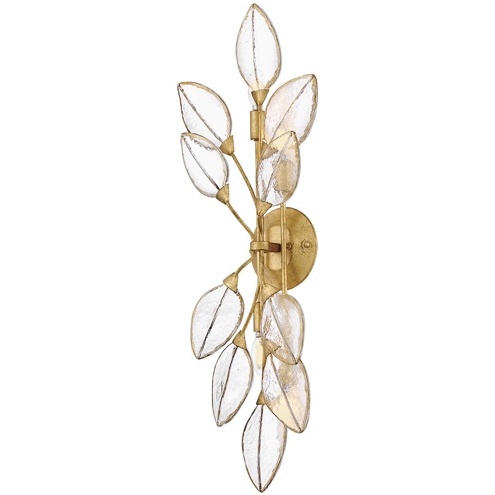 Amira 4 Light 10 inch Distressed Brass Sconce Wall Light