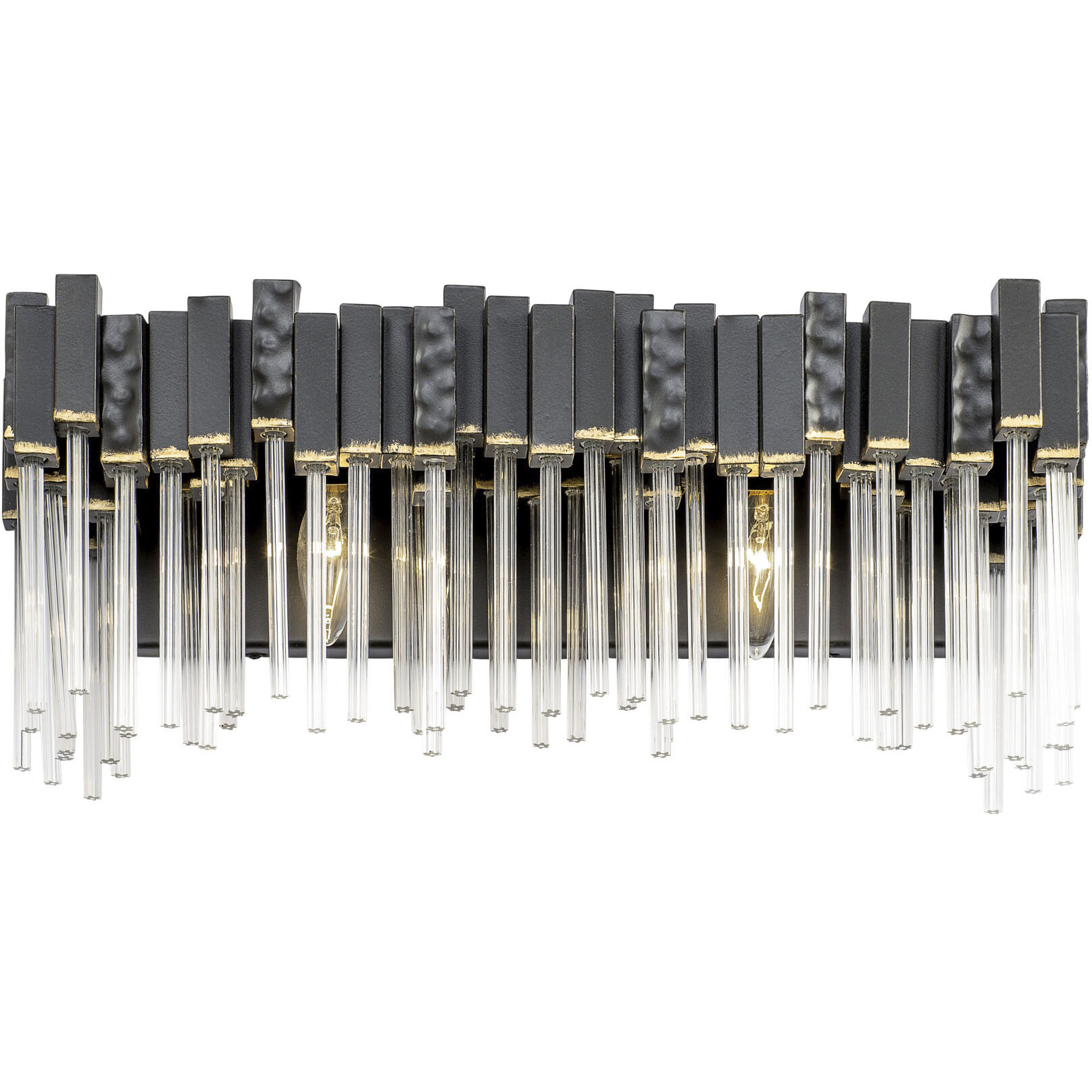 Matrix 2 Light 21 inch Matte Black and French Gold Bath Vanity Light Wall Light