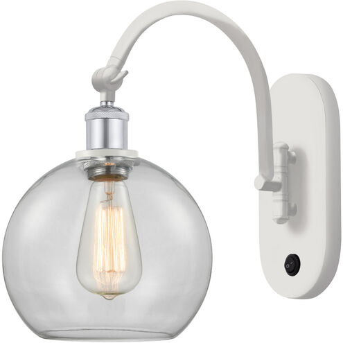 Ballston Athens 1 Light 8 inch White and Polished Chrome Sconce Wall Light