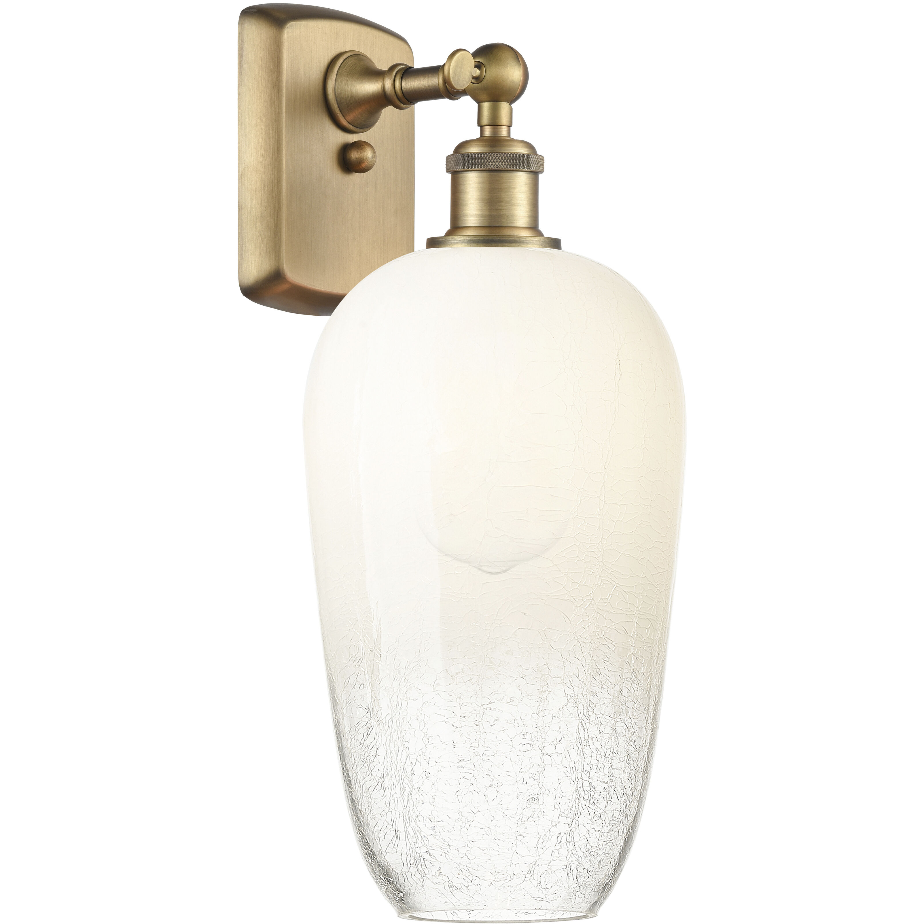 Ballston Brookhaven Flute Armed Sconce Wall Light in Brushed Brass, Opal Glass
