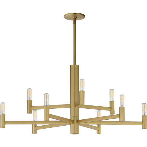 Emana 9 Light 33.5 inch Natural Aged Brass Chandelier Ceiling Light