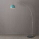 Half Dome 92 inch 14 watt Satin Nickel and Black Arc Floor Lamp Portable Light in Turquoise Steel