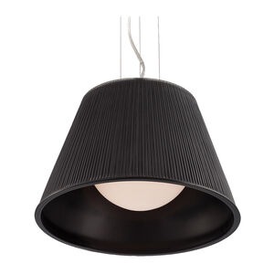 Ribo 1 Light 13 inch Chrome Pendant Ceiling Light in Black, Small
