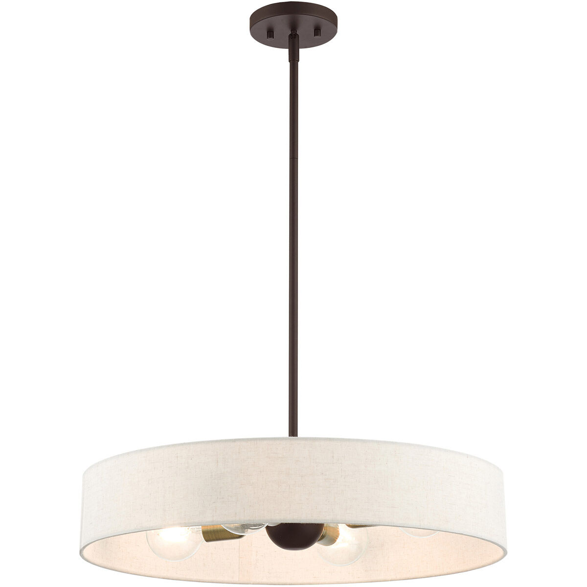 Venlo 4 Light 22 inch Bronze with Antique Brass Accents Pendant Ceiling Light
