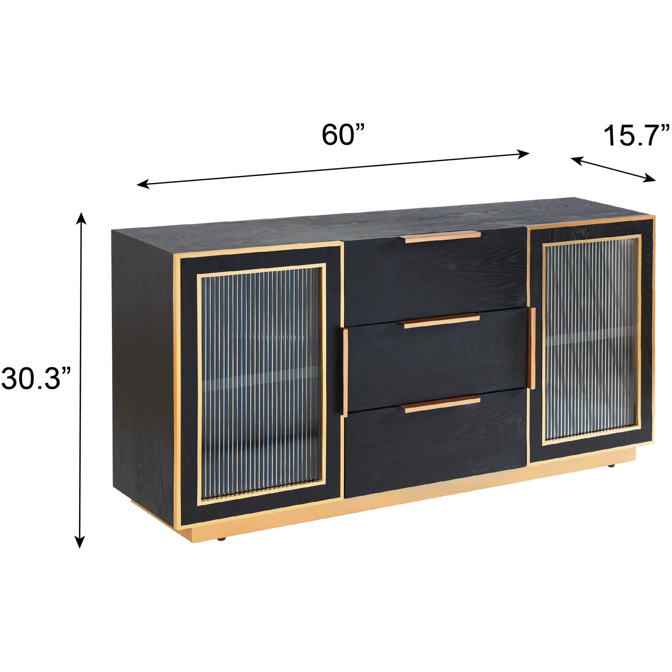 Aurelia 60 X 15.7 inch Ebony and Gold Sideboard