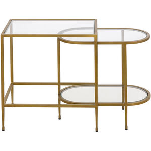 Blain 22 X 20 inch Antique Brass with Clear Nesting Table