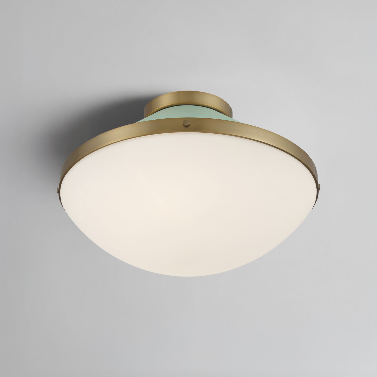 Xander 2 Light 16.25 inch Vibrant Gold Flush Ceiling Light in Vibrant Gold and Green