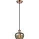 Ballston Fenton LED 7 inch Antique Copper Mini Pendant Ceiling Light in Mercury Glass, Ballston