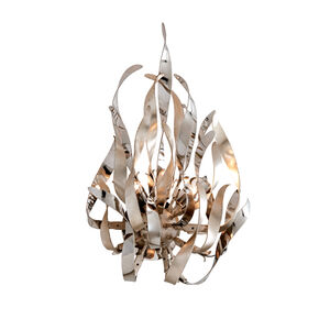 Graffiti 2 Light 14 inch Silver Leaf and Polished Stainless Wall Sconce Wall Light