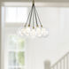 Bolla LED 16.5 inch Brushed Gold Chandelier Ceiling Light in Clear Glass and Interior Opal Glass