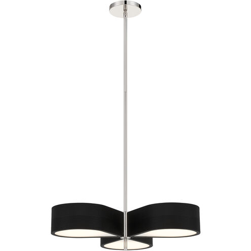 Side Step LED 22.75 inch Coal With Polished Nichel High Pendant Ceiling Light, Chandelier