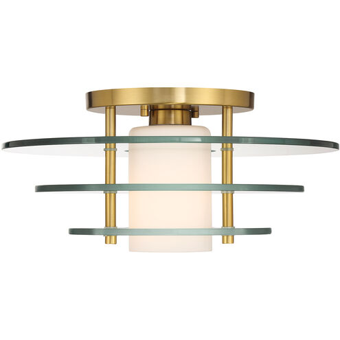 Newell 1 Light 16 inch Warm Brass Semi-Flush Ceiling Light