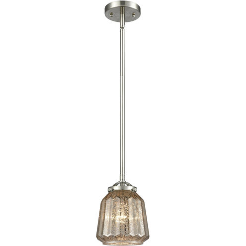 Nouveau Chatham 1 Light 6 inch Brushed Satin Nickel Mini Pendant Ceiling Light in Incandescent, Mercury, Nouveau