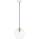 Geometrix 1 Light 8 inch White Pendant Ceiling Light