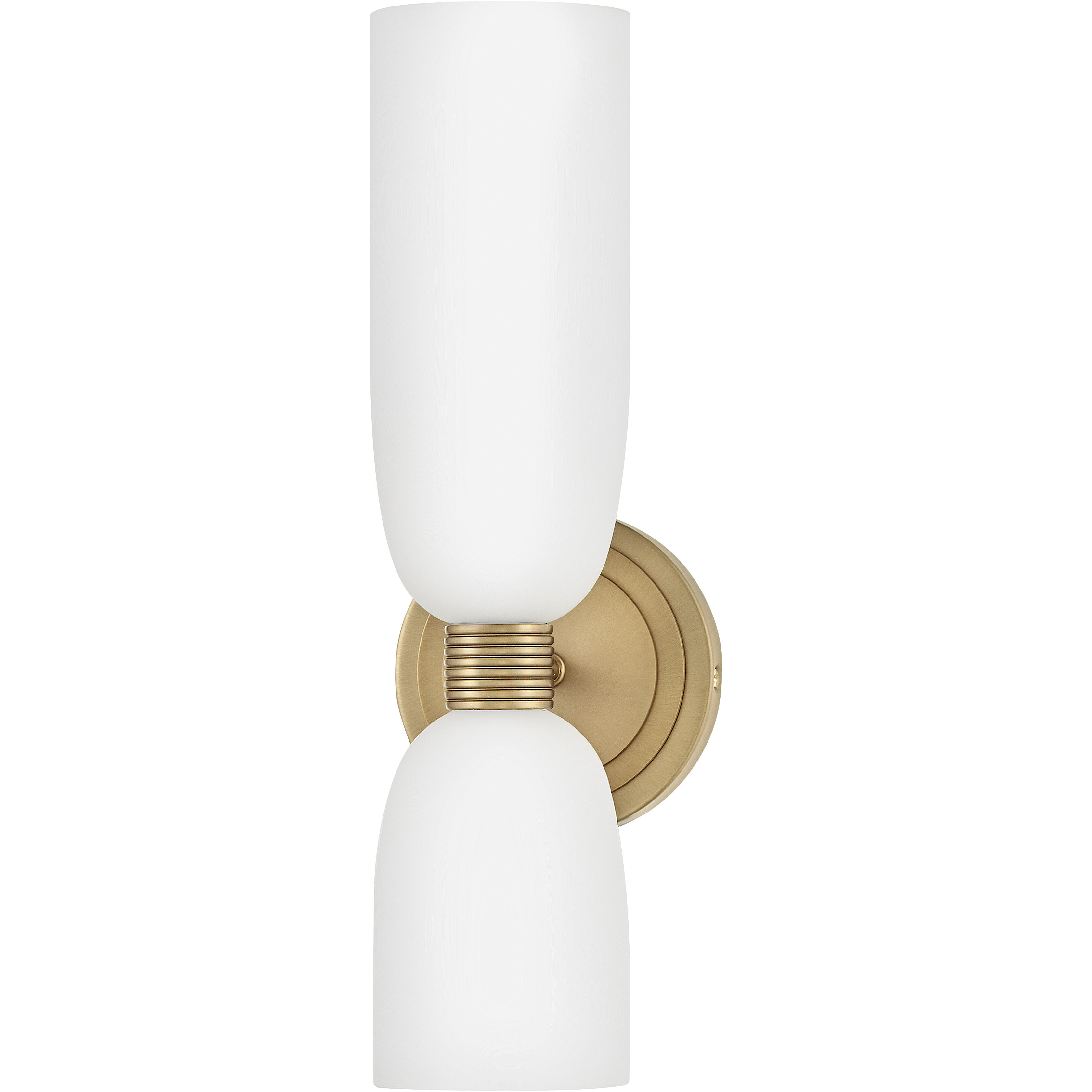 Lisa McDennon Tallulah LED 5.5 inch Lacquered Brass Bath Light Wall Light in 3000K, Etched Opal, 5W, Two Light, Sconce