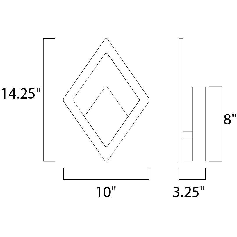 Alumilux Rhombus LED 14.25 inch White Outdoor Wall Sconce