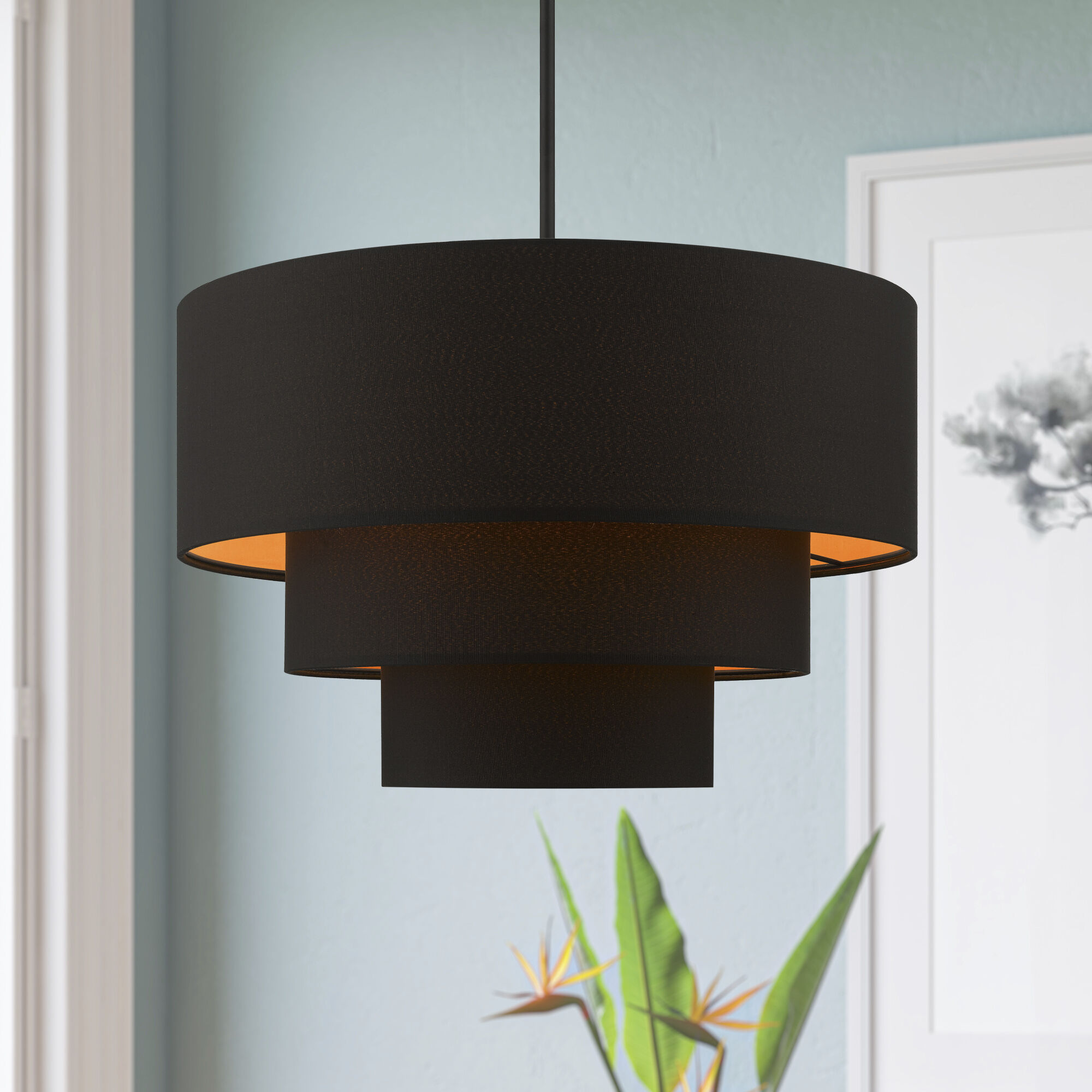 Sentosa 4 Light 23 inch Black Pendant Chandelier Ceiling Light
