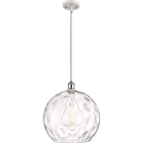 Ballston Athens Water Glass 1 Light 14 inch White and Polished Chrome Pendant Ceiling Light